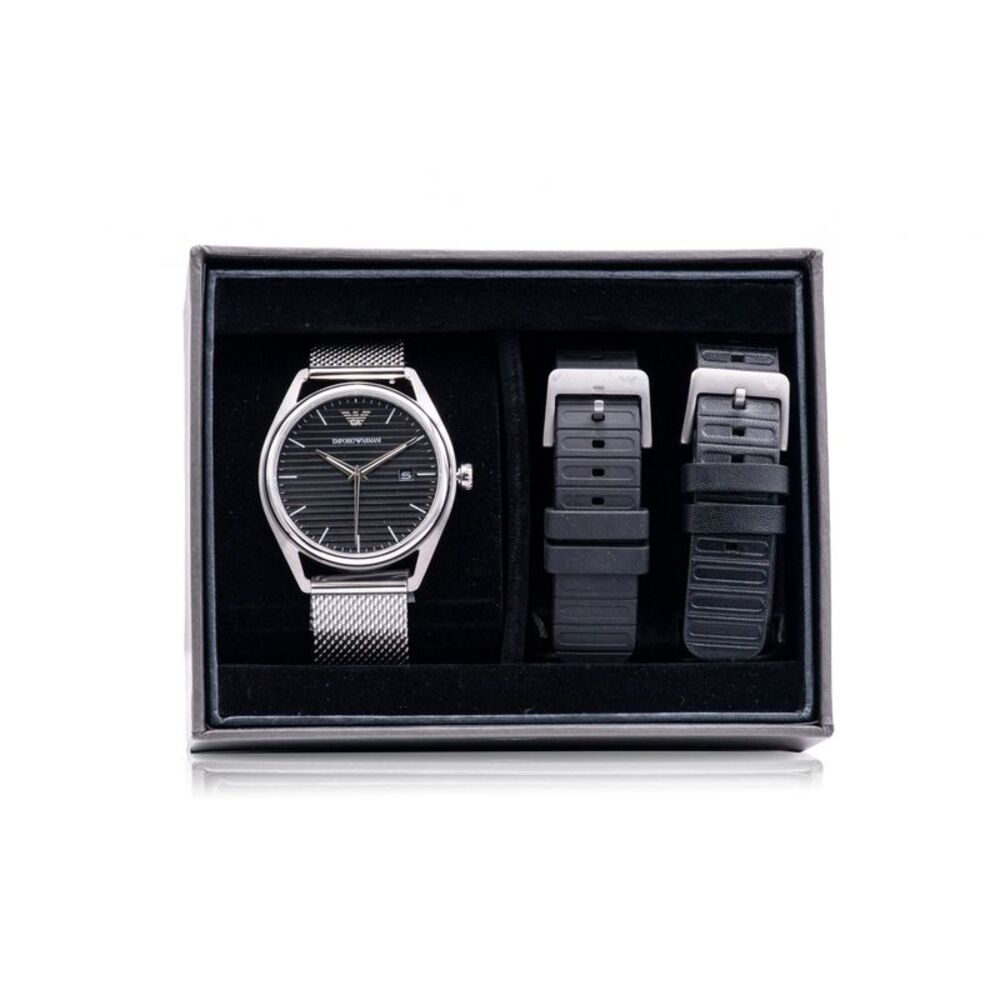 Emporio Armani Stainless Steel Mesh Mens Watch and Interchangeable Strap